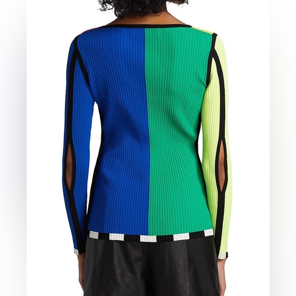 CHRISTOPHER JOHN ROGERS Colorblock Rib-Knit Sweater - Picture 3 of 6